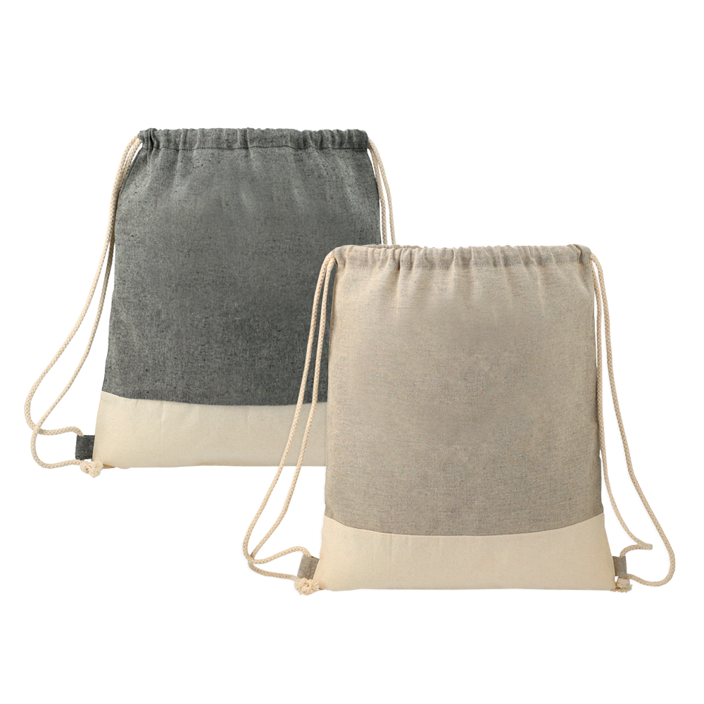 Split Recycled Cotton Drawstring Bag