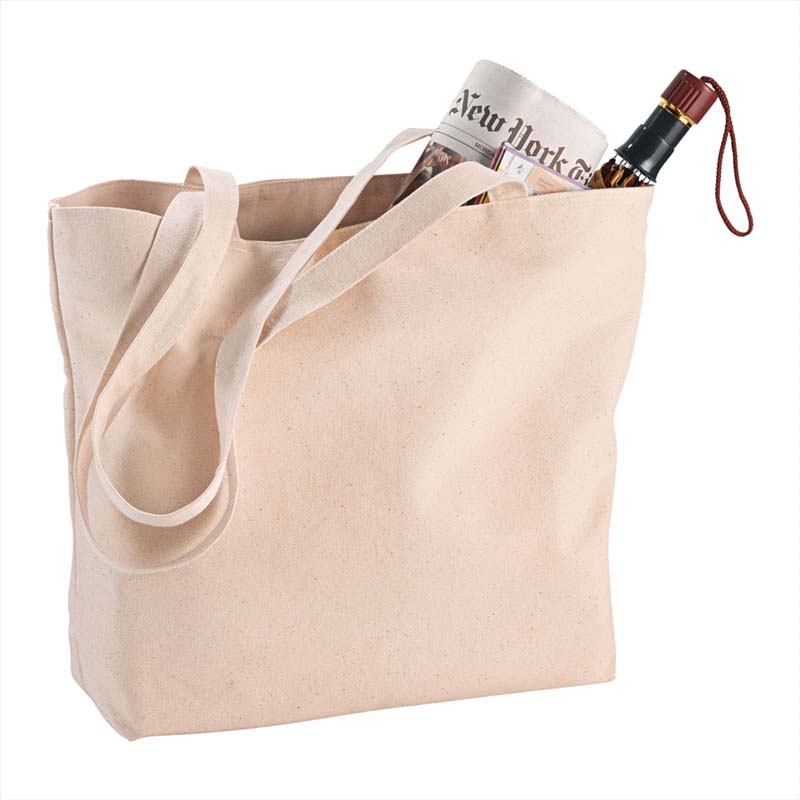 Zippered 12oz Cotton Canvas Shopper Tote image4