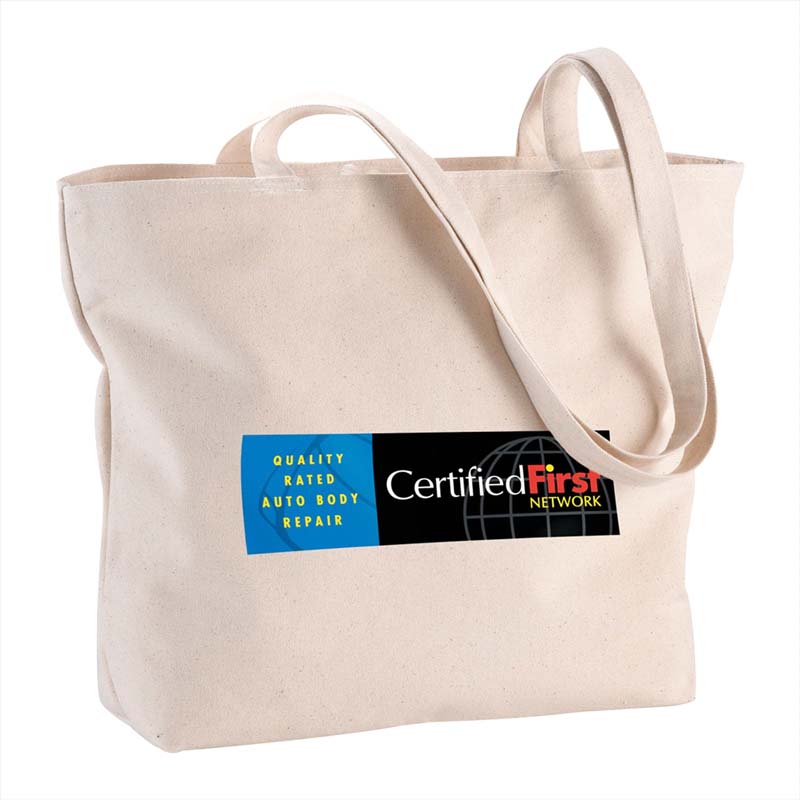 Zippered 12oz Cotton Canvas Shopper Tote image5