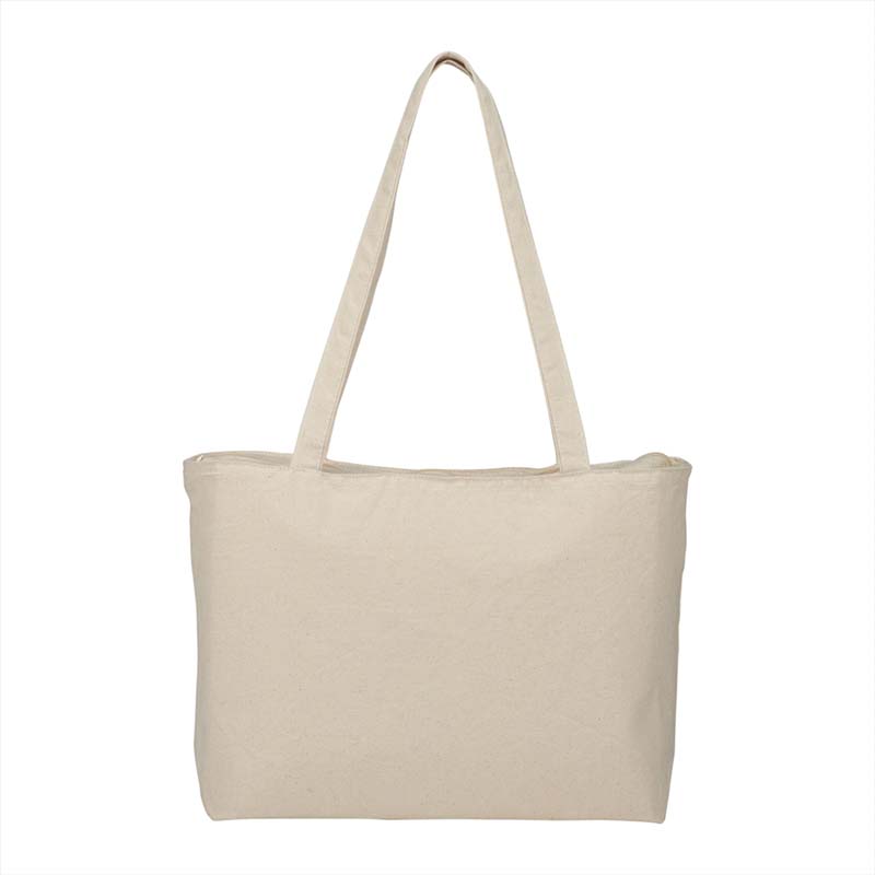 Zippered 12oz Cotton Canvas Shopper Tote image6