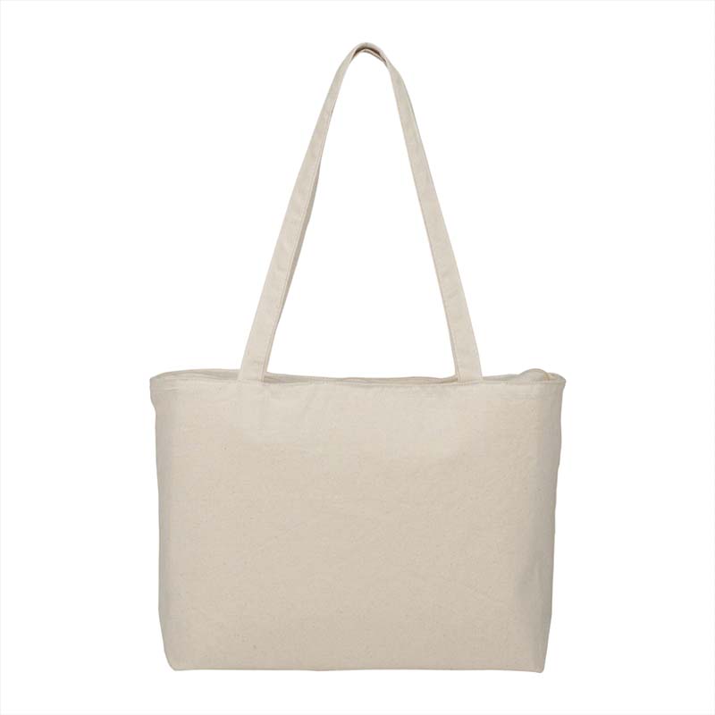 Zippered 12oz Cotton Canvas Shopper Tote image1