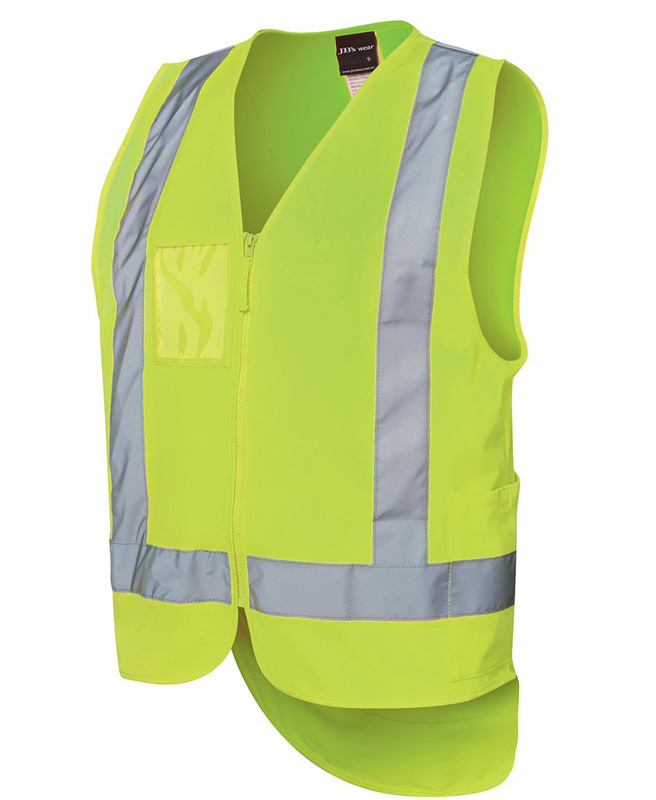 JB Hi Vis Zip Drop Tail H Pattern (D+N) Vest image1