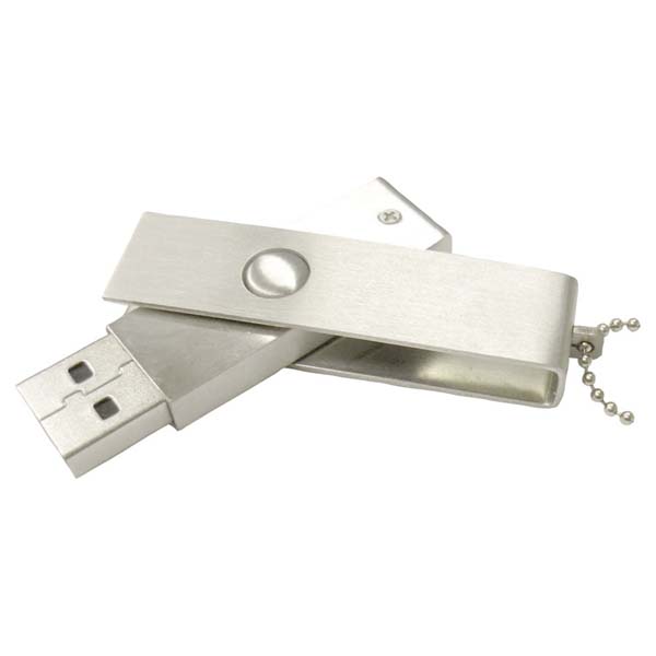 Slim Brushed Metal Swivel Drive 8GB