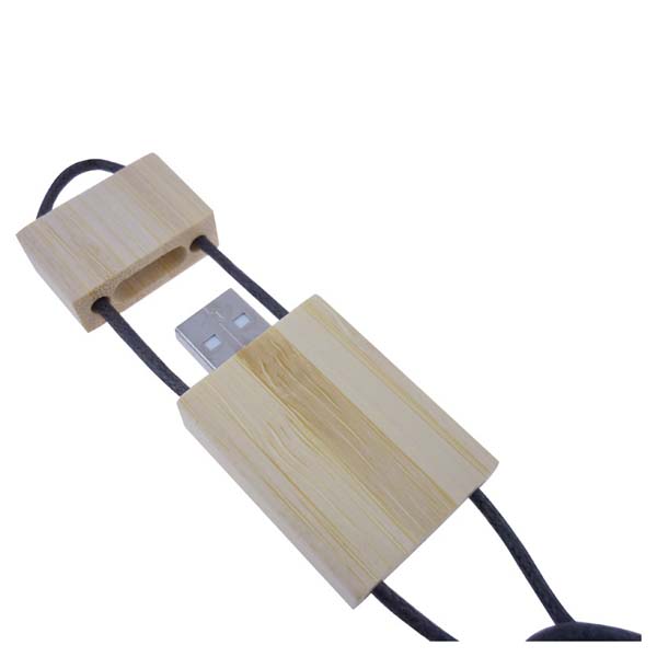 Bamboo Lanyard Flash Drive 16GB