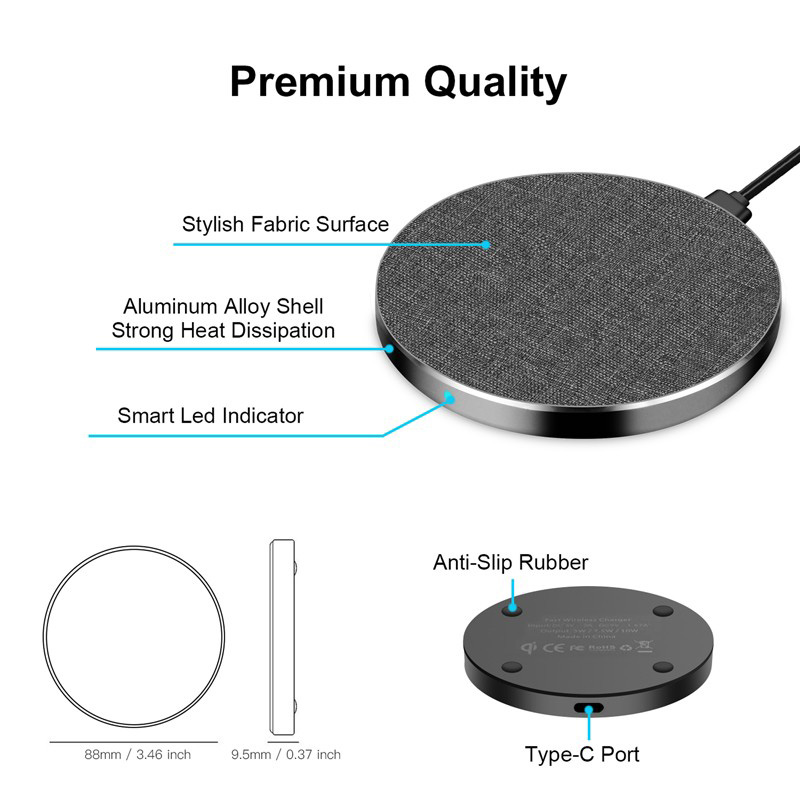 Tweed Fast Wireless Charger - Round image3