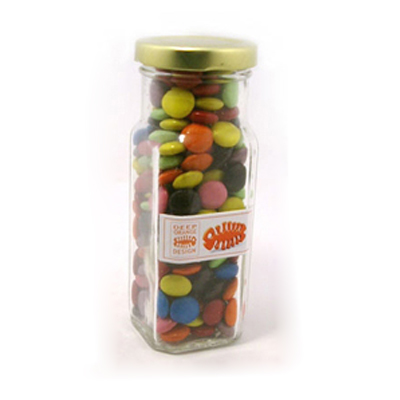 Coloured Choc Beans in Tall Jar 220G