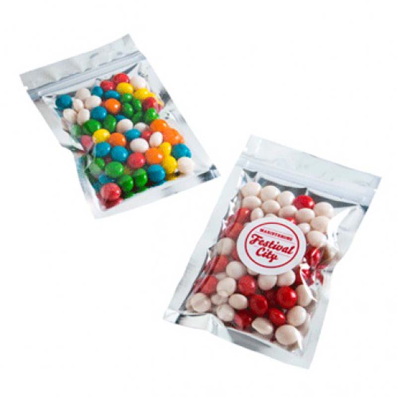 Silver Zip Lock Bag with Chewy Fruits 50g image1