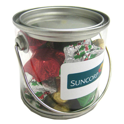 Small PVC Bucket Filled with Christmas Chocolates