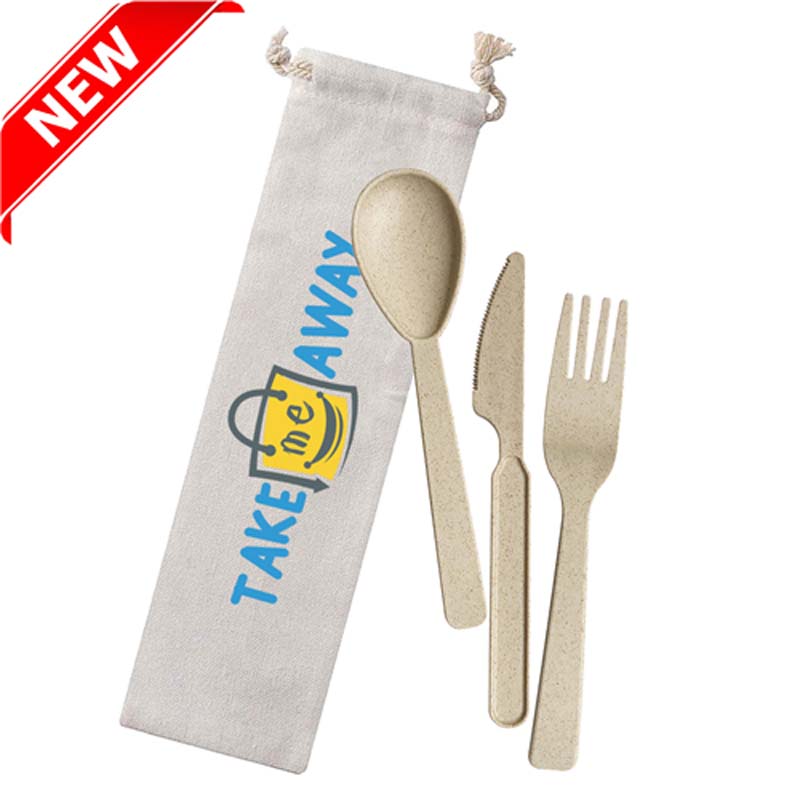 Wheat Straw Utensil in Bag - China Direct