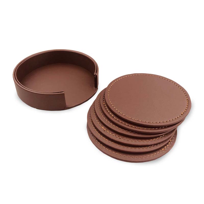 Franklin Leather Coaster Set of 6 image6