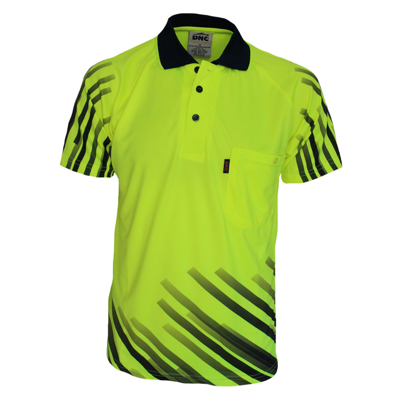 DNC Hi Vis Sublimated Full Stripe Polo image1