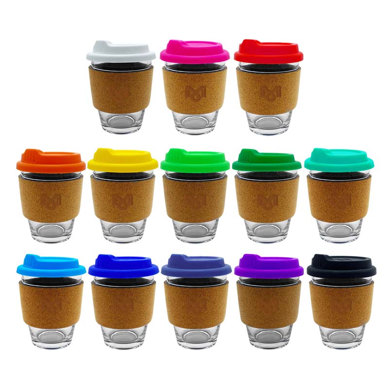 Customized Borosilicate Coffee Mug with Silicone Sleeve 345ml