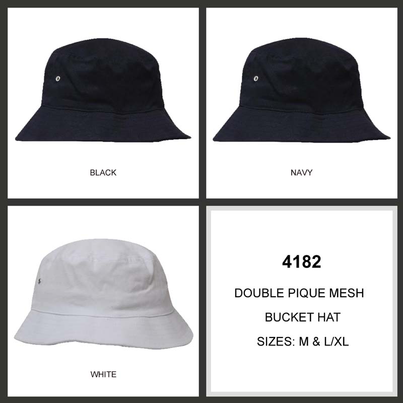 Double Pique Mesh Bucket Hat image2