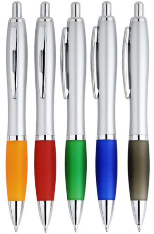 Plastic Pen With Rubber Grip