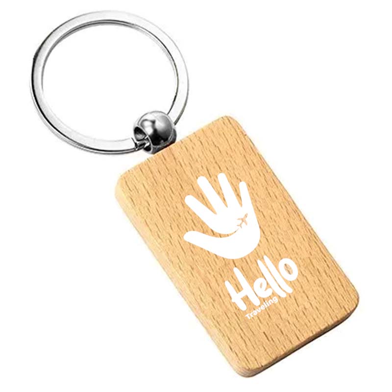 Wood Euro Key Ring image1