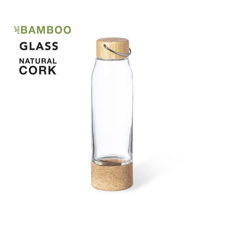 Glass Bottle with Cork Base