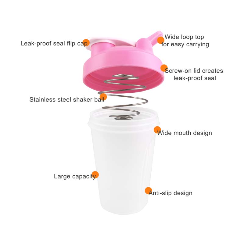 BPA Free Fitness Shaker Bottle with Loop 400ml image2