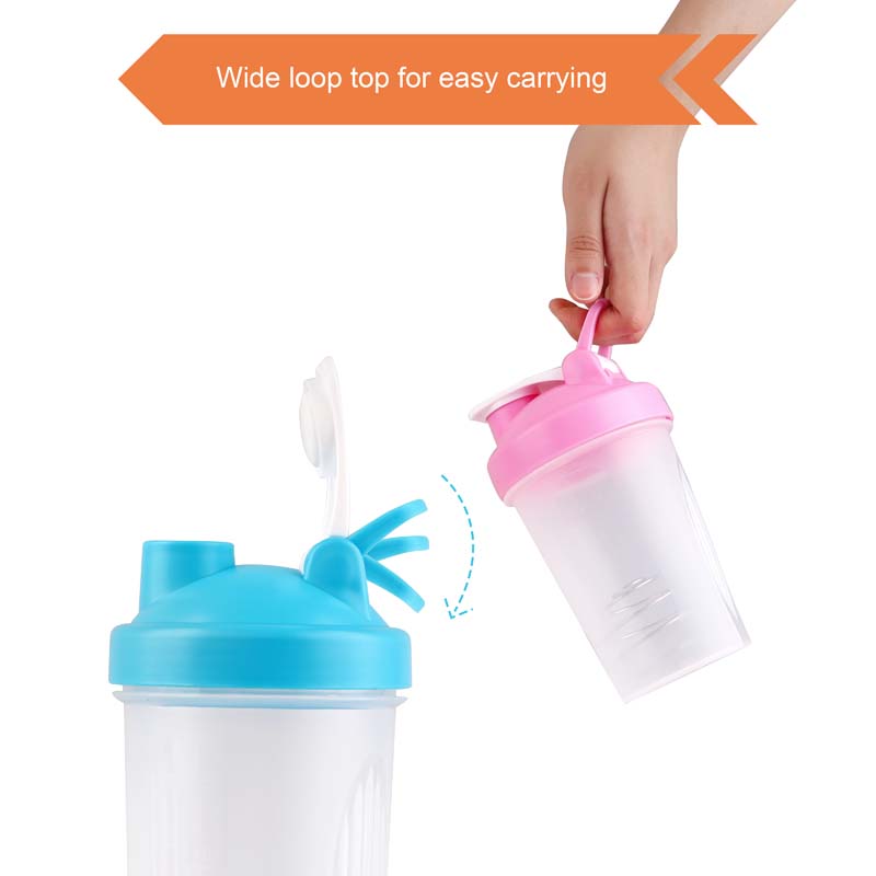 BPA Free Fitness Shaker Bottle with Loop 400ml image4