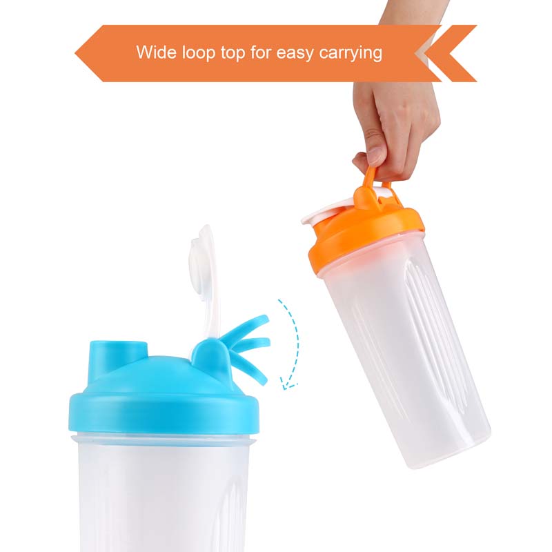 BPA Free Fitness Shaker Bottle with Loop 600ml image6