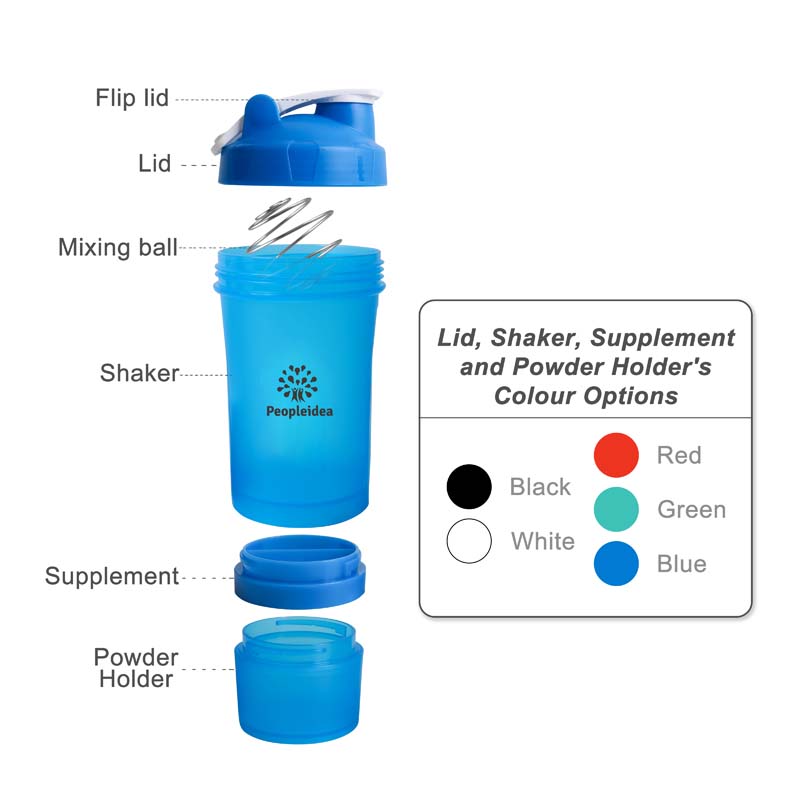 500ml 3 in 1 Fitness Protein Shaker Bottle image3