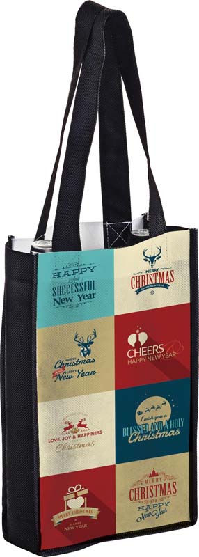 Full Colour Non Woven 2 Bottles Wine Bag