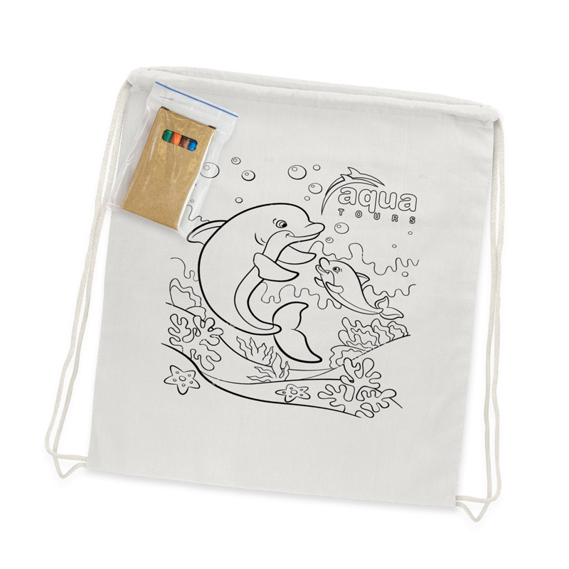 Cotton Colouring Drawstring Backpack image1