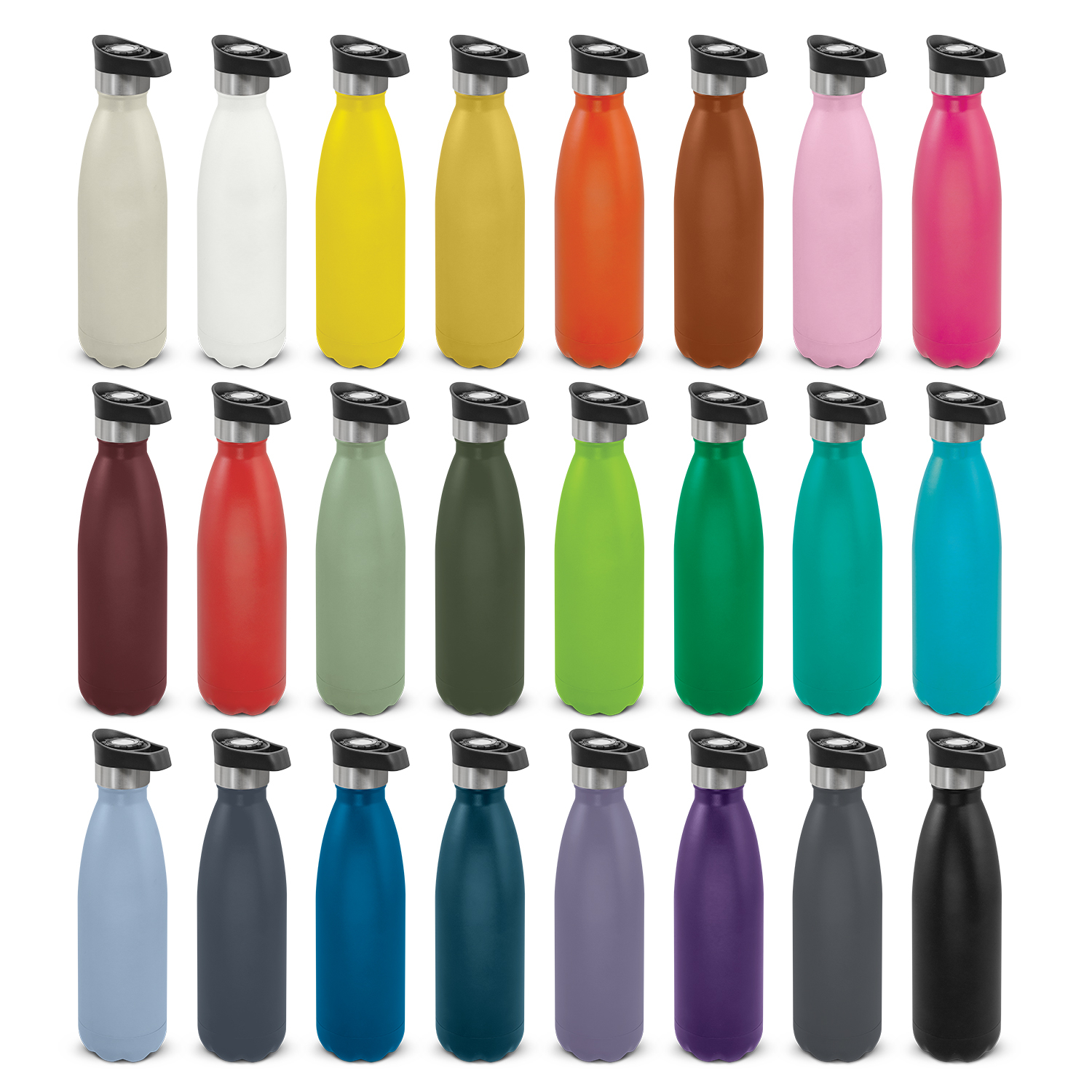 Mirage Powder Coated Vacuum Bottle - Push Button Lid