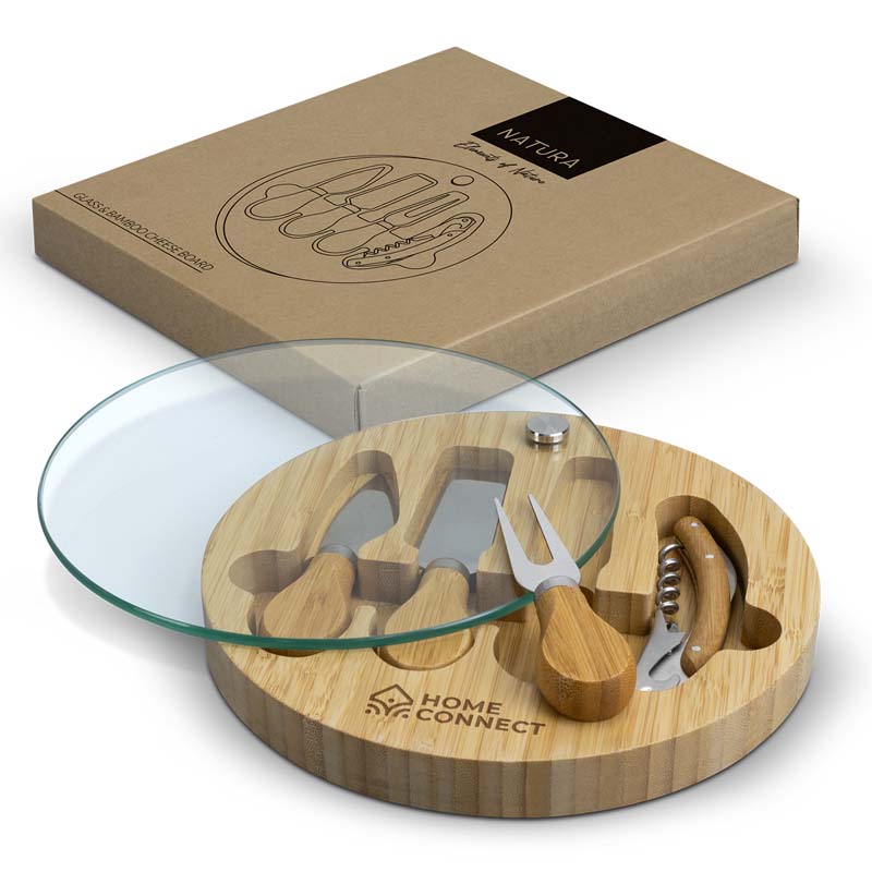 Glass & Bamboo Cheese Board image1