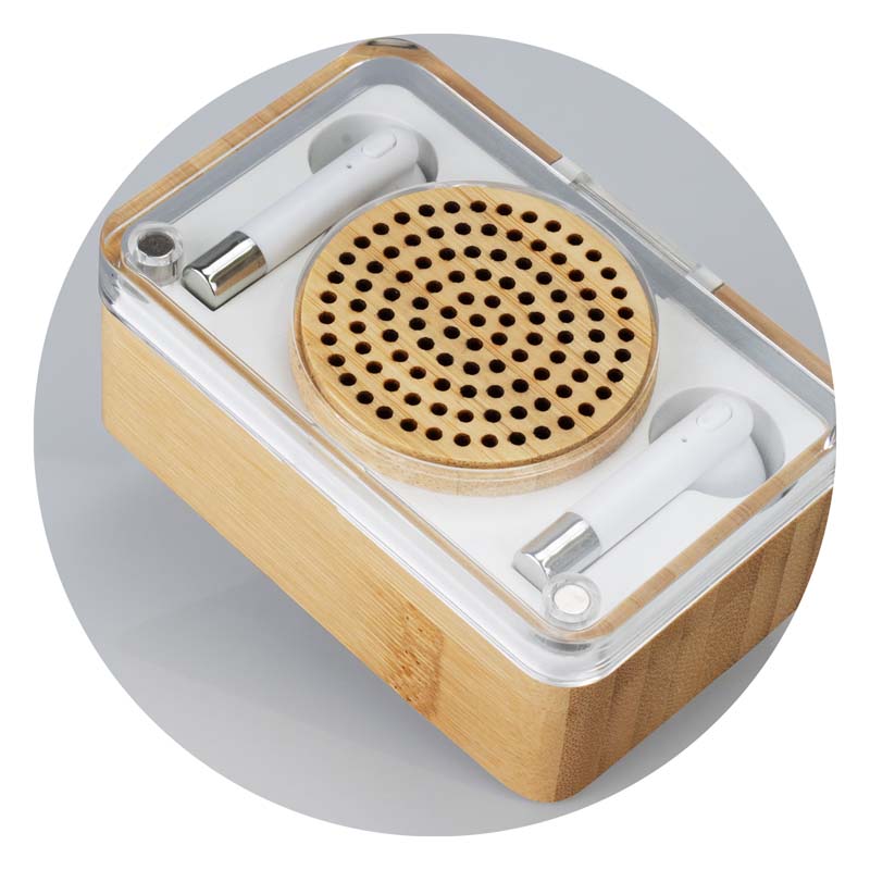 Bamboo Wireless Speaker & Earbud Set image4