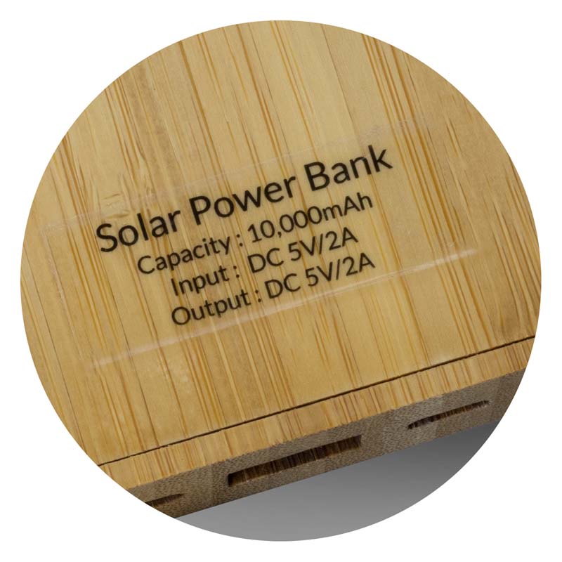 Bamboo Solar Power Bank - 10,000mAh image7