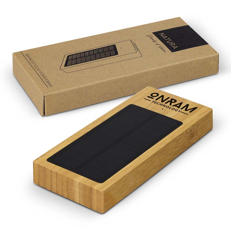 Bamboo Solar Power Bank - 10,000mAh