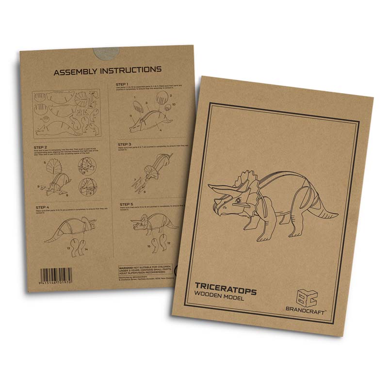 BRANDCRAFT Triceratops Wooden Model image4