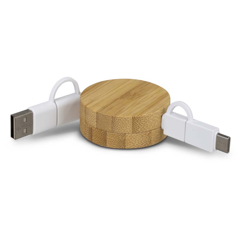 Bamboo Retractable Charging Cable image2