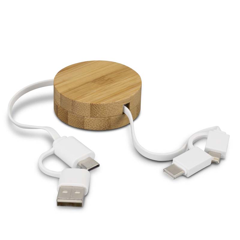 Bamboo Retractable Charging Cable image3