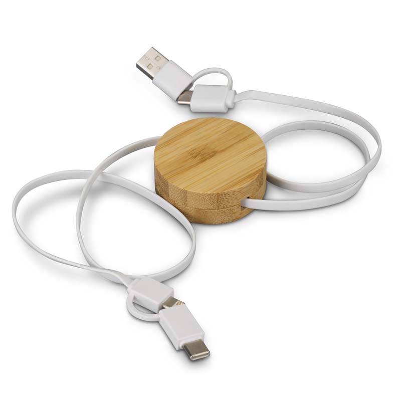 Bamboo Retractable Charging Cable image4