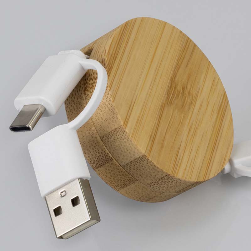 Bamboo Retractable Charging Cable image5