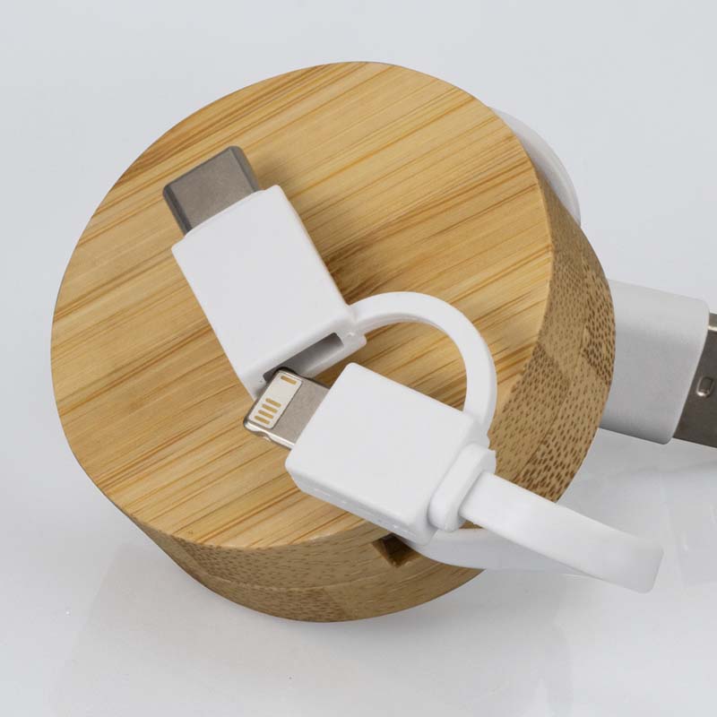 Bamboo Retractable Charging Cable image6