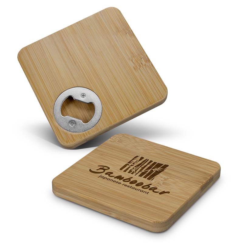 Bamboo Bottle Opener Coaster - Square image1